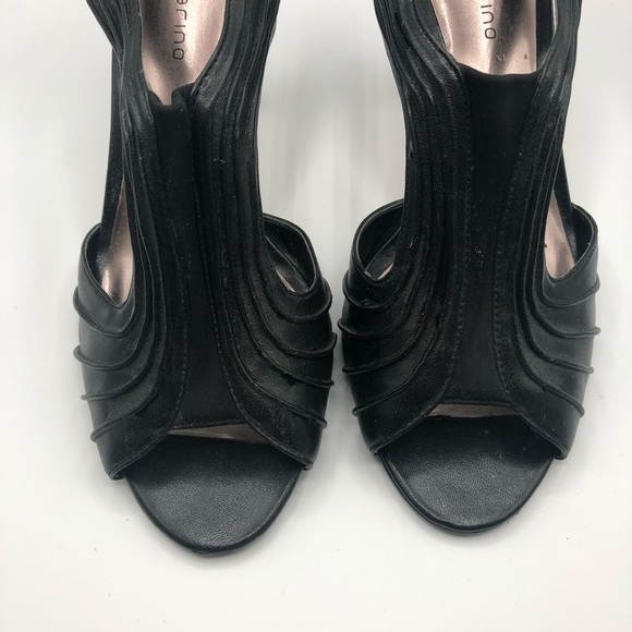 ANN MARINO OPEN TOE BLACK PUMPS - Picture 5 of 13